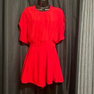 C/MEO collection red backless romper